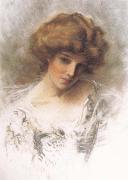 George gibbs Woman in Lace France oil painting artist